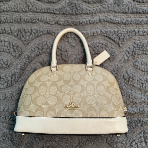 Cream and Light Khaki COACH Handbag - Picture 1 of 5